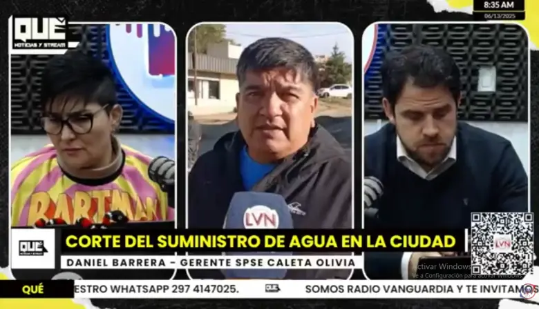 Caleta Olivia sufrió nuevo corte de agua de 36 horas: Barrera detalló las causas y los desafíos a afrontar