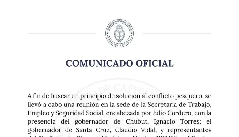 Conflicto Pesquero: Nación convoca a Gobernadores de Santa Cruz y Chubut a reunión junto a sindicatos