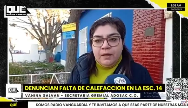 Fuerte denuncia de ADOSAC: Frío intenso y clases interrumpidas en la EPP N° 14 de Caleta Olivia