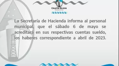 Municipio anunció pago a los empleados comunales