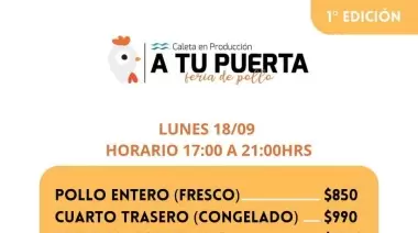 Se amplía el beneficio: anuncian Primera Edición de "A Tu Puerta Pollos"
