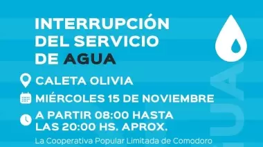 Anuncian interrupción del suministro de agua