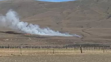 Brigadistas luchan contra incendio en cercanías del Lago Viedma