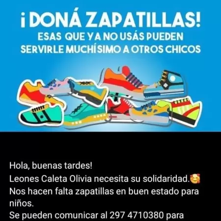 Campaña solidaria para juntar zapatillas